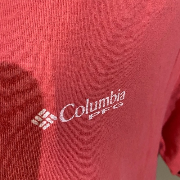 Columbia PFG size large coral casual shirt sleeve tee unisex - Picture 3 of 5